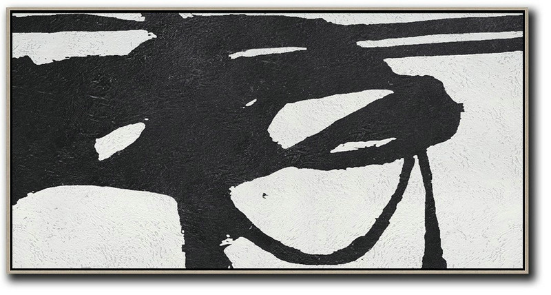 Modern Art,Oversized Panoramic Minimal Art On Canvas - Large Oil Canvas Art